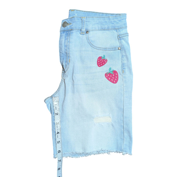 Wonder Nation - Girls Jean Shorts - Size 12 - Adjustable Elastic Fitting Bands - Picture 3 of 7